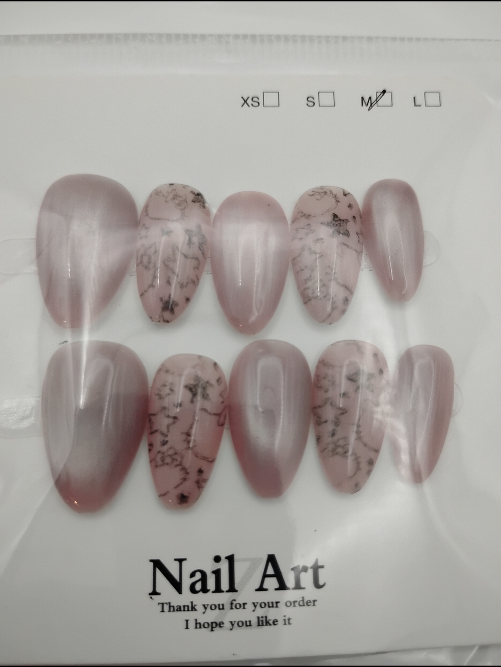 Almond Shape Muave Pink & Hello Kitty Designs Professional Nails - Picture 2 of 2